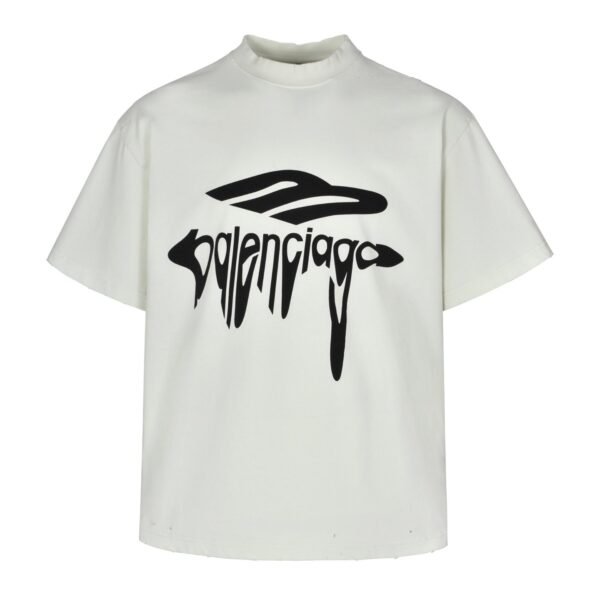 Balenciaga 1:1 melted letter print short-sleeved shirt 230g