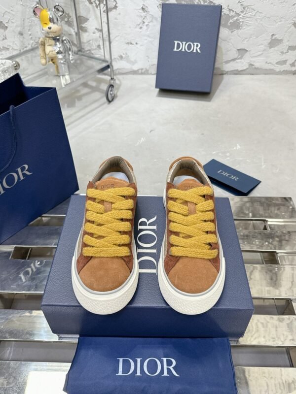 Dior original casual shoes diamond pattern canvas inlay