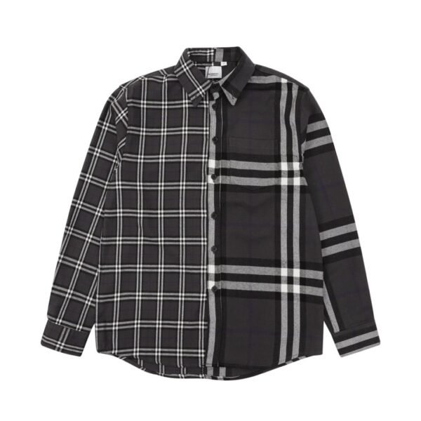 burberry double-brushed striped pair check classic shirt