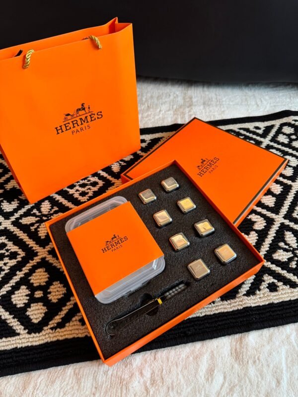 Hermes metal ice cubes