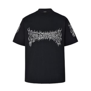 Balenciaga flame Sanskrit letter print short sleeve