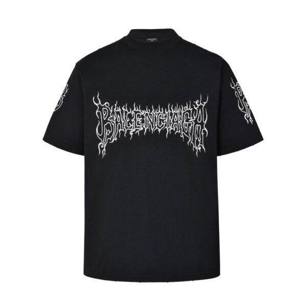 Balenciaga flame Sanskrit letter print short sleeve