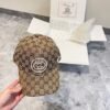 gucci embroidered baseball cap black and white khaki