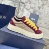 Dior original casual shoes diamond pattern canvas inlay