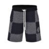 Louis Vuitton white and blue checkered knitted shorts