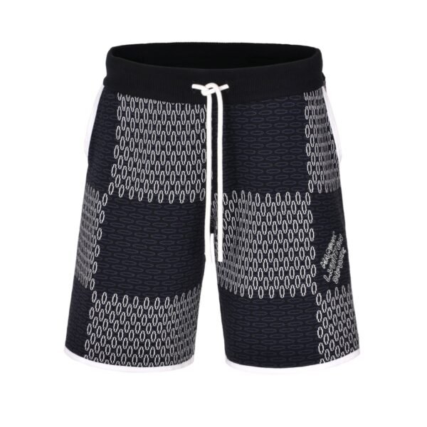 Louis Vuitton white and blue checkered knitted shorts