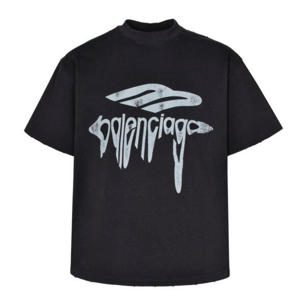 Balenciaga 1:1 melted letter print short-sleeved shirt 230g