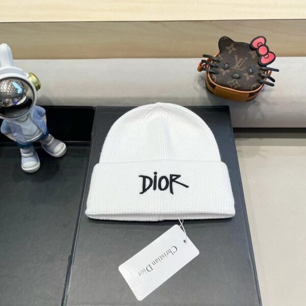 Dior embroidered wool knitted hat