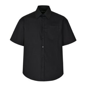 Balenciaga red tape LOGO short-sleeved shirt