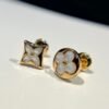 Louis Vuitton blossom collection white shell asymmetrical earrings