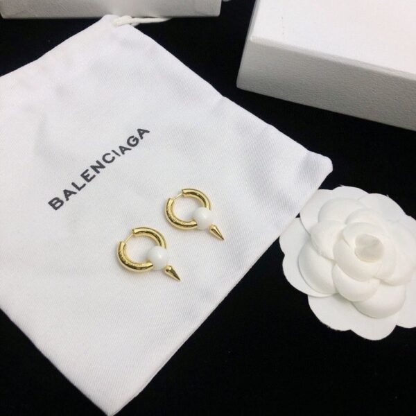 Balenciaga new stud brass plated 18k gold