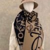Loewe handwritten logo double-sided graffiti scarf