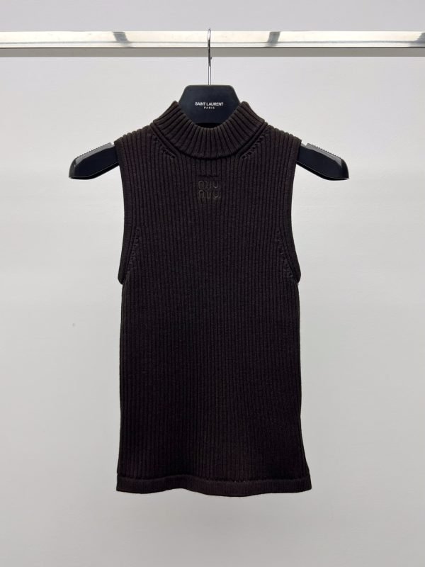 MIUMIU original embroidered sleeveless sweater