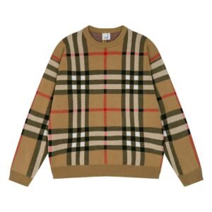 Burberry classic striped plaid knit sweater