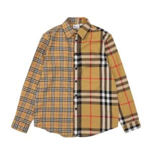 burberry double-brushed striped pair check classic shirt
