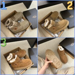 0626226.jpg UGG New Autumn/Winter Men’s Lace-up G-Letter Wool Ankle Boots with Wool Lining
