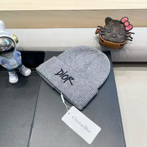 Dior embroidered wool knitted hat