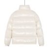 Moncer white fritillary bright patent leather short down jacket