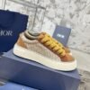 Dior original casual shoes diamond pattern canvas inlay