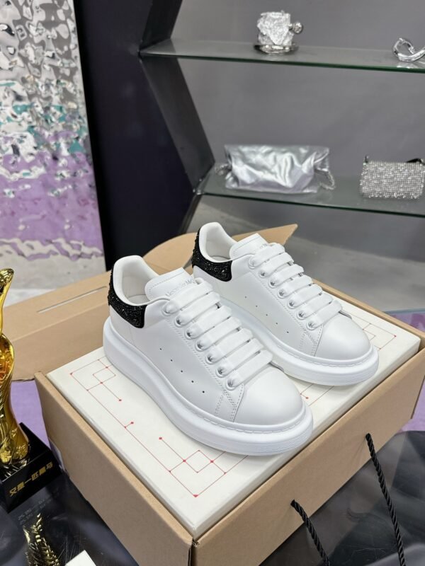 McQueen White shoes calfskin leather sneakers