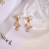 Dior CD knitted diamond stud earrings