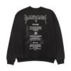 balenciaga washed lettered printed crew-neck hoodie
