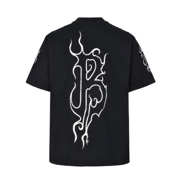 Balenciaga flame Sanskrit letter print short sleeve