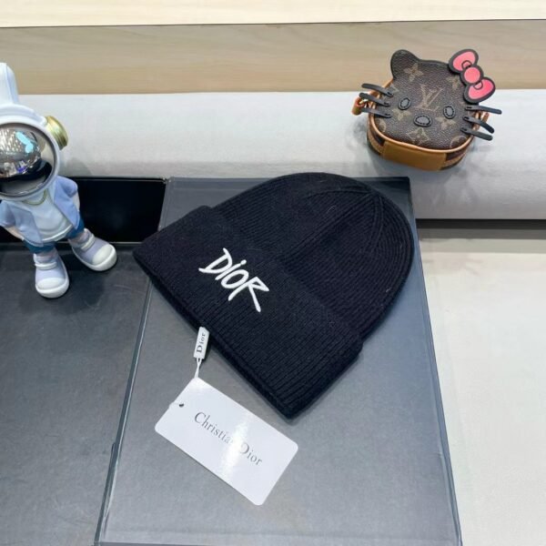 Dior embroidered wool knitted hat