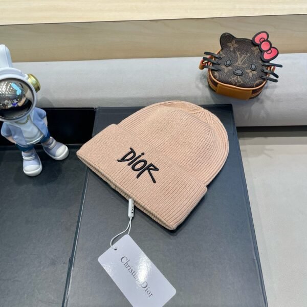 Dior embroidered wool knitted hat
