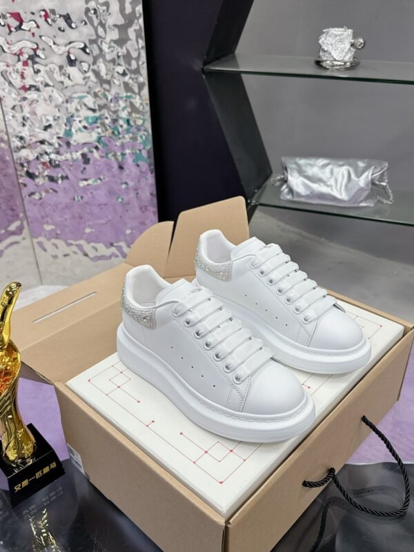 McQueen White shoes calfskin leather sneakers