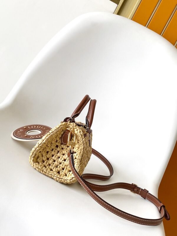Louis Vuitton top original single Raffia nano speedy handbag