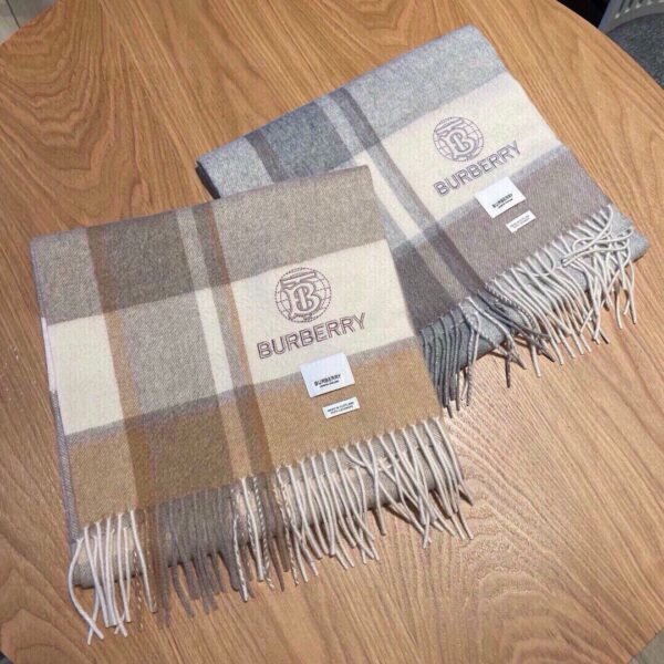 Burberry water ripple Original embroidery cashmere scarf