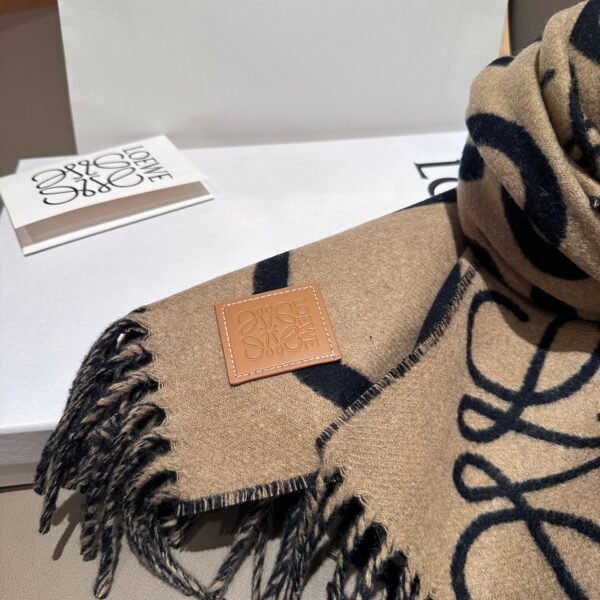 Loewe handwritten logo double-sided graffiti scarf