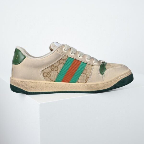 Gucci high version Screener GG enamel buckle wipe dirty do old small dirty shoes