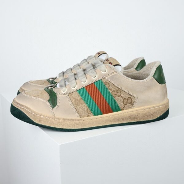 Gucci high version Screener GG enamel buckle wipe dirty do old small dirty shoes