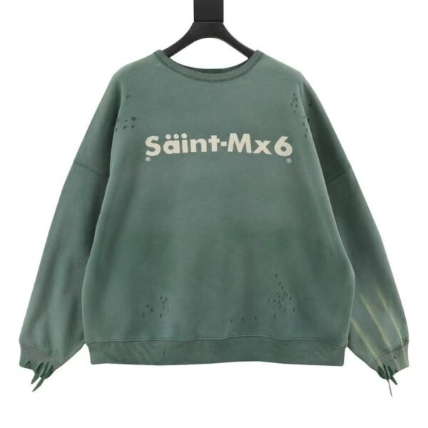 saint michael 24fw youth monogram printed round neck, high quality version 1:1