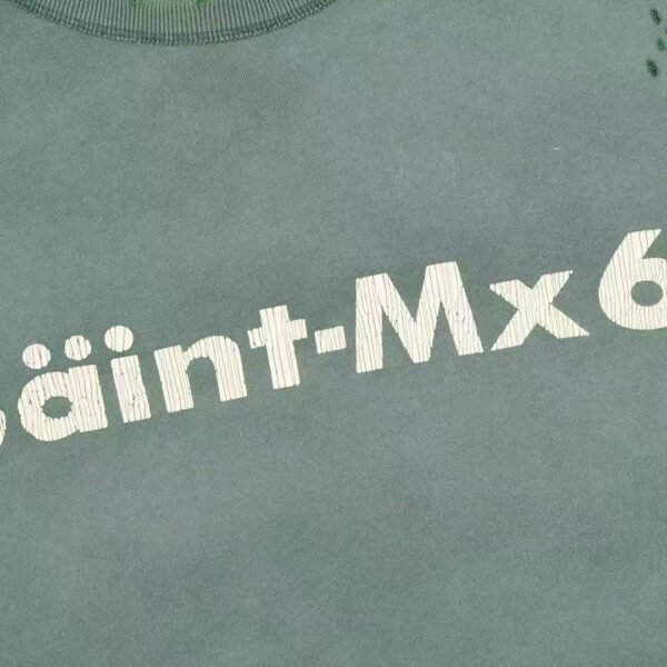 saint michael 24fw youth monogram printed round neck, high quality version 1:1