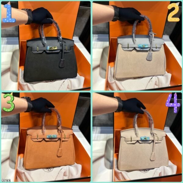 Hermes Kelly handbag suede material