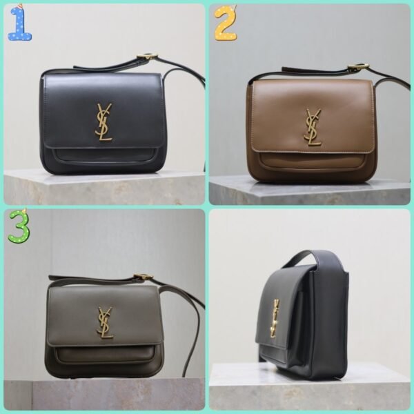 YSL new messenger bag genuine leather material high-end shoulder bag 1:1 size 22×16.5×12cm