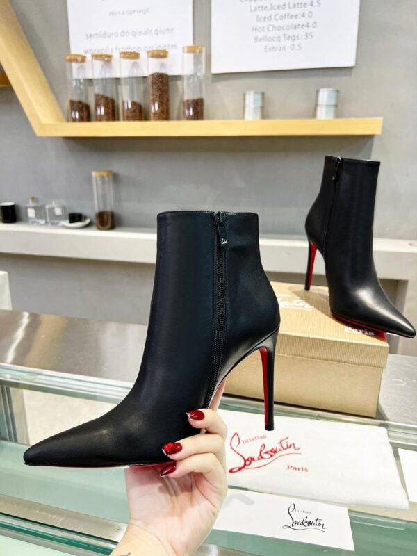 ChristianLouboutin Women’s black pointed-toe calfskin stiletto ankle boots