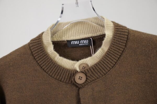 Miumiu sweater fake two-piece wool cardigan