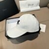 Dior new baseball cap embroidery pure cotton fabric + head layer cowhide