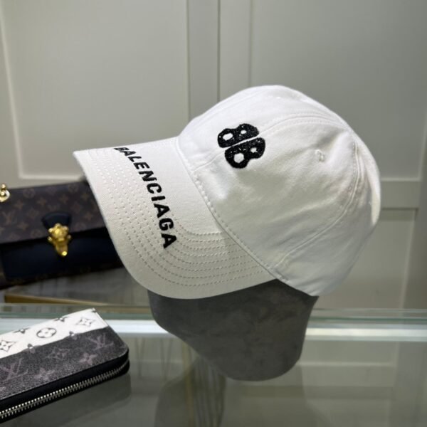 Balenciaga embroidered baseball cap Black White Gray