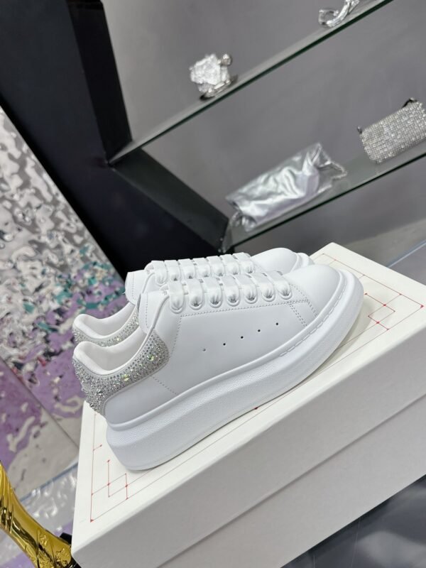 McQueen White shoes calfskin leather sneakers