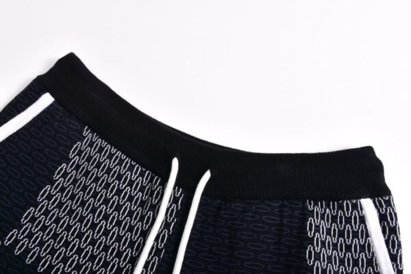 Louis Vuitton white and blue checkered knitted shorts