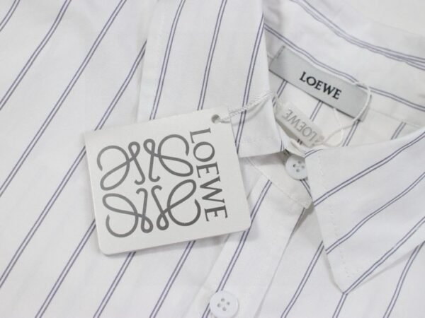 2-2-14.jpg loewe new embroidered logo smudged gray striped embroidered shirt