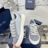 Dior original casual shoes diamond pattern canvas inlay
