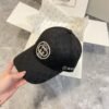 gucci embroidered baseball cap black and white khaki