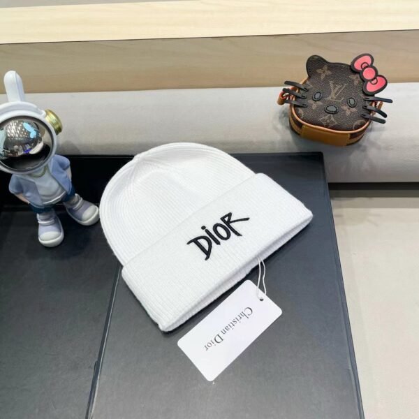 Dior embroidered wool knitted hat