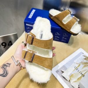 birkenstock original wool slippers imported mercerized cowhide suede upper